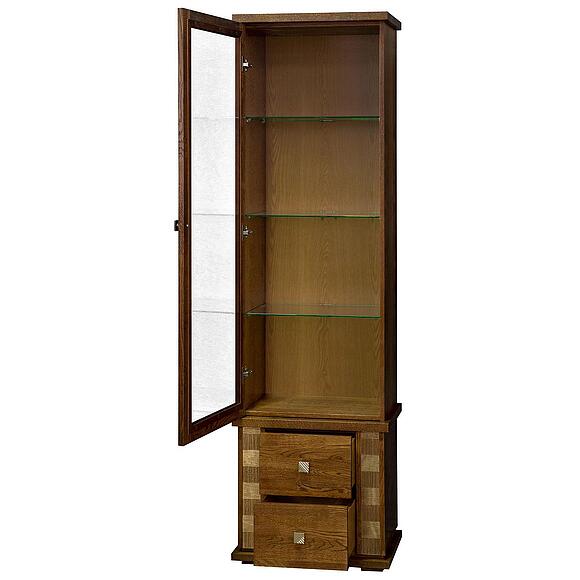 Шкаф с витриной «Тунис» П6.343.0.21-01 (П343.21Ш), Основной материал: ДСП+шпон, Цвет: Черешня с золочением