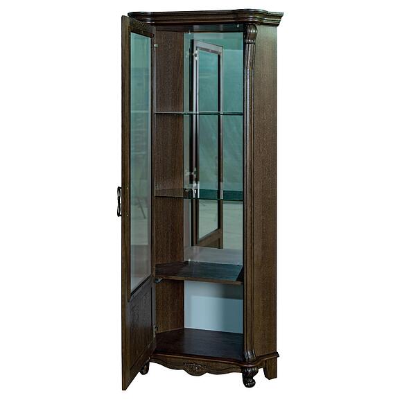Шкаф с витриной «Алези» П1.350.0.13-01 (П350.13-01), Основной материал: массив дуба, Цвет: Табак (Shkaf_Alezi10_P350-13_tabak3.jpg) Шкаф с витриной «Алези» П1.350.0.13-01 (П350.13-01), Основной материал: массив дуба, Цвет: Табак