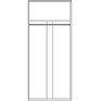 Шкаф 2-х дверный для одежды «Лайн», Основной материал: ЛДСП, Цвет: Камень серый/Дуб вотан/Чёрный, Размер: 950х585х2300 мм