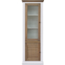 Шкаф с витриной «Мейсон» БМ2.861.0.05-01(2685-01), Основной материал: массив сосны, Цвет: белый воск + темпо