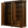 Шкаф комбинированный для прихожей «Верди» П3.487.3.31 (П433.01-01), Основной материал: массив дуба, Цвет: Черешня с золочением