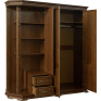 Шкаф комбинированный для прихожей «Верди» П3.487.3.01 (П433.01), Основной материал: массив дуба, Цвет: Черешня с золочением