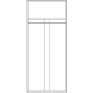 Шкаф 2-х дверный для одежды «Лайн» П6.619.1.28 (П620.28), Основной материал: ЛДСП, Цвет: Камень серый/Дуб вотан/Чёрный, Размер: 950х585х2300 мм