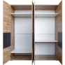 Шкаф для одежды «Блэквуд Лофт» П3.0556.1.29, Основной материал: ЛДСП, Цвет: Дуб Вотан + чёрный