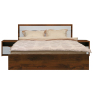 Кровать двойная «Монако» с низким изножьем, Основной материал: ЛДСП, Цвет: Дуб Саттер+Белый глянец, Спальное место: 2000x1200 мм, Размер: 2060×1310×940