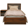 Кровать одинарная «Монако» с низким изножьем, Основной материал: ЛДСП, Цвет: Дуб Саттер+Серый Мокко, Спальное место: 2000x800 мм, Размер: 2060×910×940