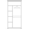 Шкаф для одежды 2д «Верди» П1.487.0.35 (П487.35), Основной материал: массив дуба, Цвет: Слоновая кость